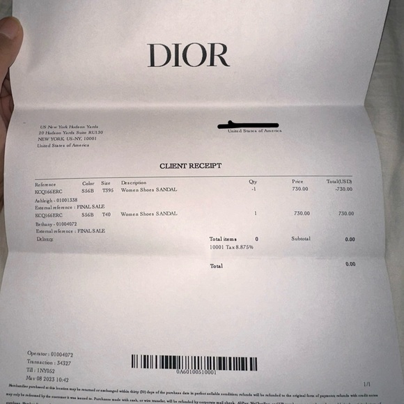 Dior Dway Deep Blue Embroidered Cotton slides - Picture 9 of 9